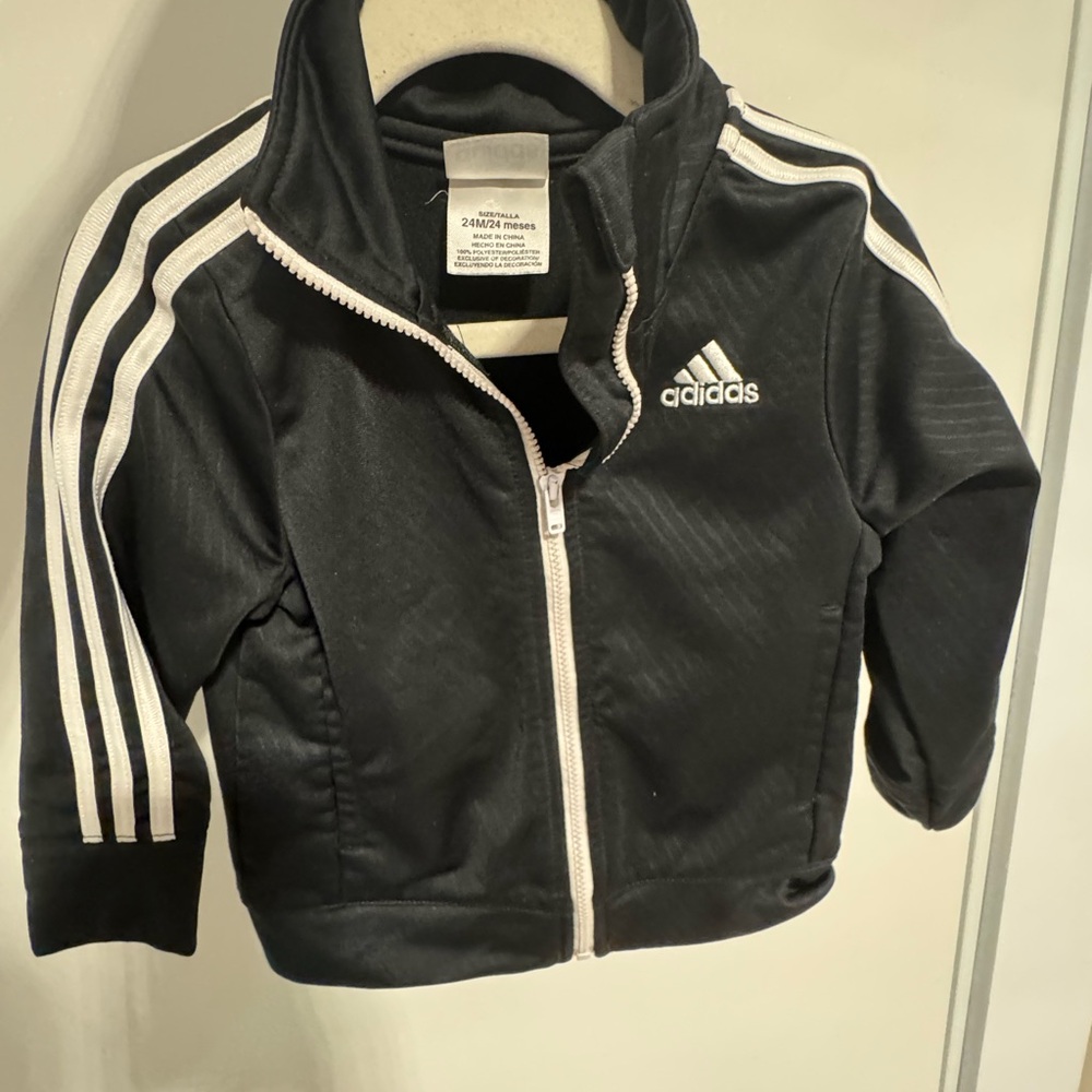 Adidas Black Jacket with White Accents